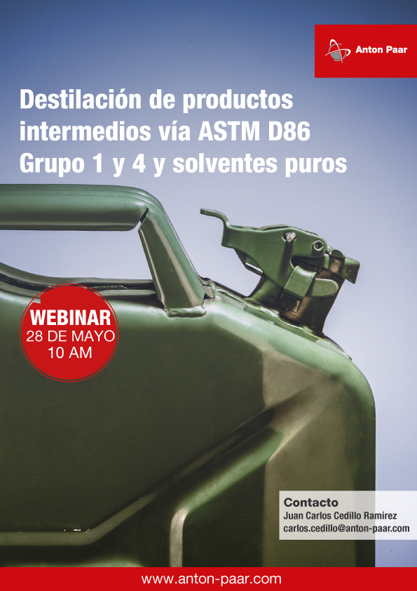 Destilación de productos vía ASTM D86 Grupo 1 y 4 y solventes puros