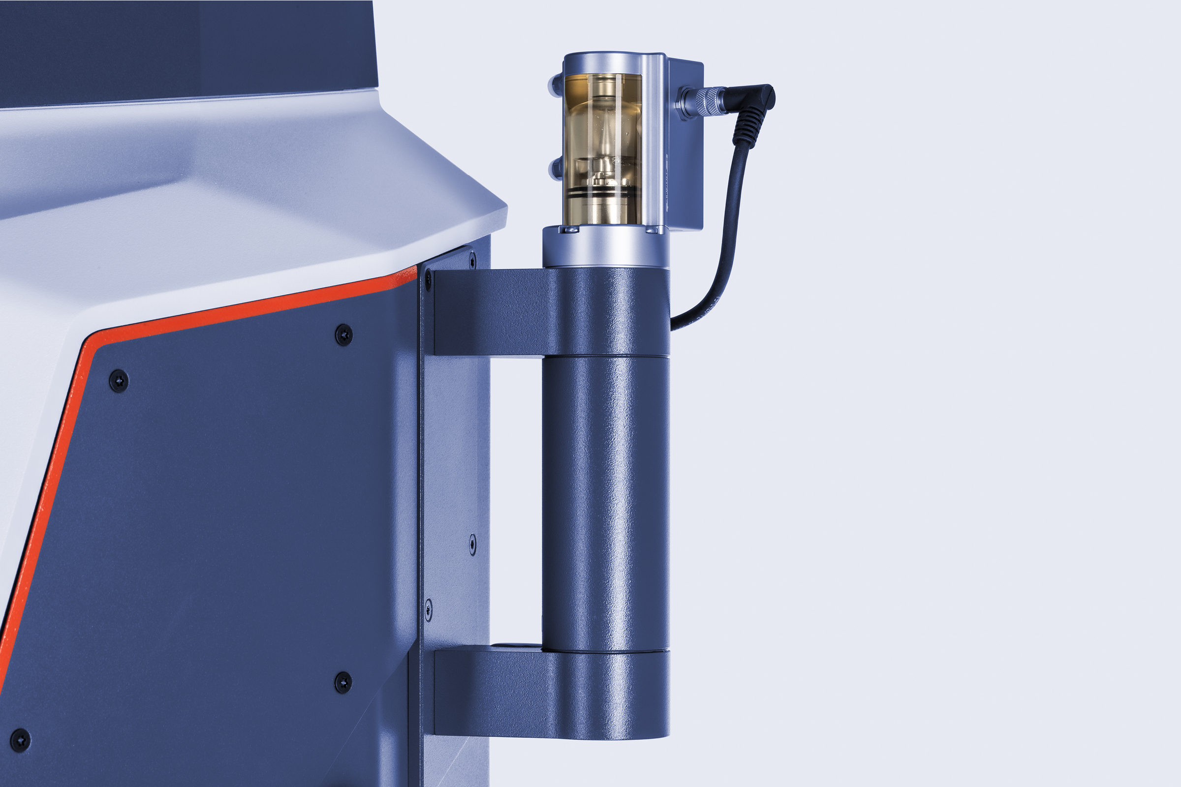 Close-up of the piercing unit on the Anton Paar TPO 5000, used for extracting gas samples from beverage containers for oxygen analysis.