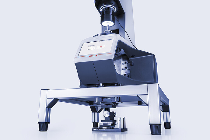 Anton Paar MCR 703 rheometer with Rheo-Iris and mounted camera system below the table for visual observation of sample during measurement.