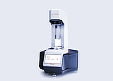 Anton Paar Modular Compact Rheometer MCR 303 with open measuring area and touchscreen on a light gray background