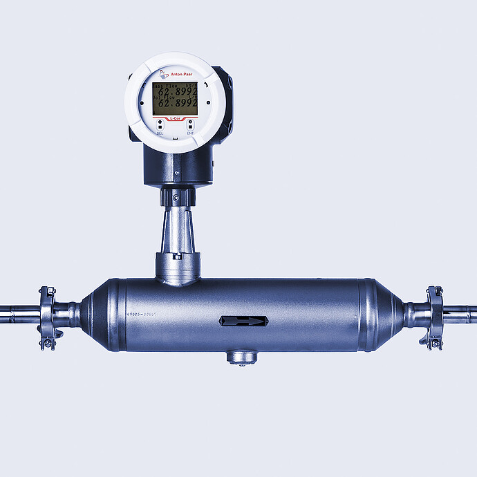 The Type S L-Cor 6000 Coriolis mass flow meter from the front