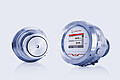 L-Rix inline refractometer with a stainless steel housing, one unit showing the sensor side and the other displaying measurement data on a digital screen.