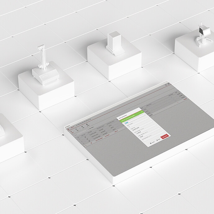 AP Connect interface shown beside multiple stylized Anton Paar instruments on a white grid