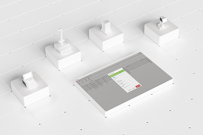 AP Connect interface shown beside multiple stylized Anton Paar instruments on a white grid