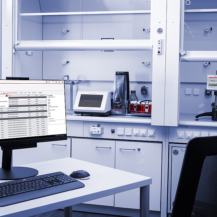 AP Connect workstation linked to ViscoQC ASTM D2983 instruments for paperless transfer of viscosity measurement data to LIMS.