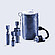 High-pressure sample cells and accessories for the Anton Paar iSorb HP gas sorption analyzer, including various stainless steel sample cells for powders, granules, films, and monoliths. A thermal insulation sleeve and a compact pressure booster with a 4:1 compression ratio are also shown, supporting cryogenic to elevated temperature experiments.