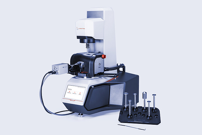 MCR 703 MultiDrive with capillary-breakup extensional rheology fixture and accessory holder