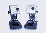 Side-by-side view of the Anton Paar Revetest® Scratch Tester RST 100 and RST 300, displaying the control heads, indenters, and testing bases for material surface testing.