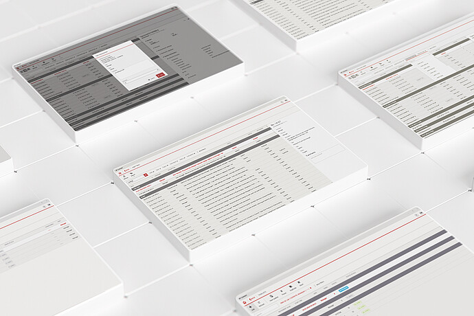 AP Connect interfaces showing measurement records, item details, and input dialogs on a white grid