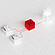 Julia Suite workflow with red data connections between lab instruments, a red central cube, and a sample rack on white tiles