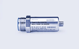 Inline refractometer sensor Anton Paar L-Rix 2100 PG with threaded process connections, stainless steel housing, and printed technical label