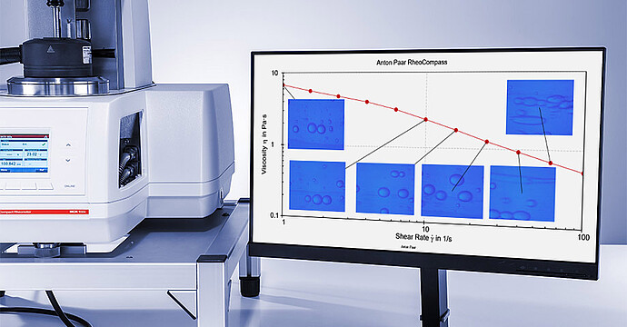 Image recording and display fully integrated into the rheometer software