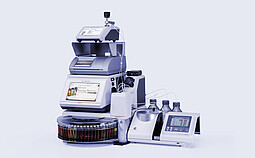 Anton Paar flavor and fragrance measurement system with DMA 5001, Xsample 5200, stacked modules, sample tubes, and CM-5 color meter