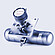 L-Cor 8500 super-high-pressure Coriolis flow meter mounted on stainless steel pipe section with flange plate and process connection