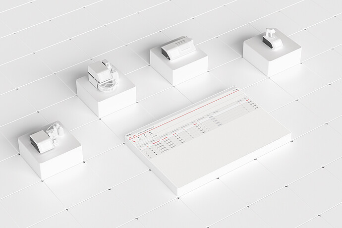 AP Connect interface displayed beside several stylized Anton Paar instruments on a white grid