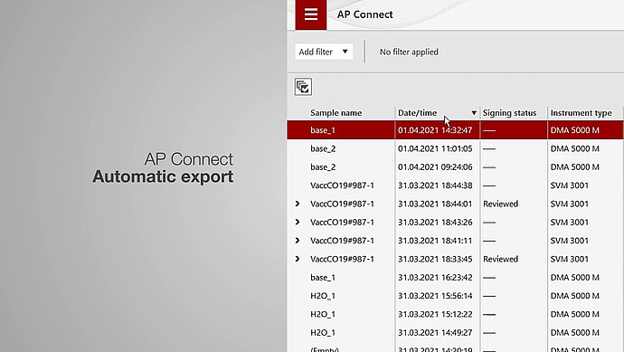 Automatic export Automatic export
