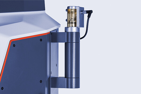 Close-up of the piercing unit on the Anton Paar TPO 5000, used for extracting gas samples from beverage containers for oxygen analysis.