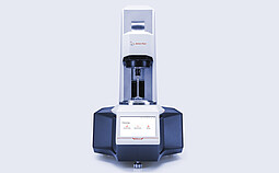 Front view of Anton Paar Modular Compact Rheometer MCR 503 with open measuring area and touchscreen