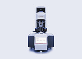 Anton Paar SmartPave 93 dynamic shear rheometer in front view with measuring geometry and touchscreen home menu.