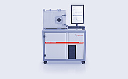 Anton Paar Vacuum Tribometer TRB V / THT V with vacuum chamber, monitor, keyboard, and cabinet on a white background