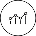 Circular icon with stylized line graph and connected nodes, symbolizing traceability to the International System of Units (SI).