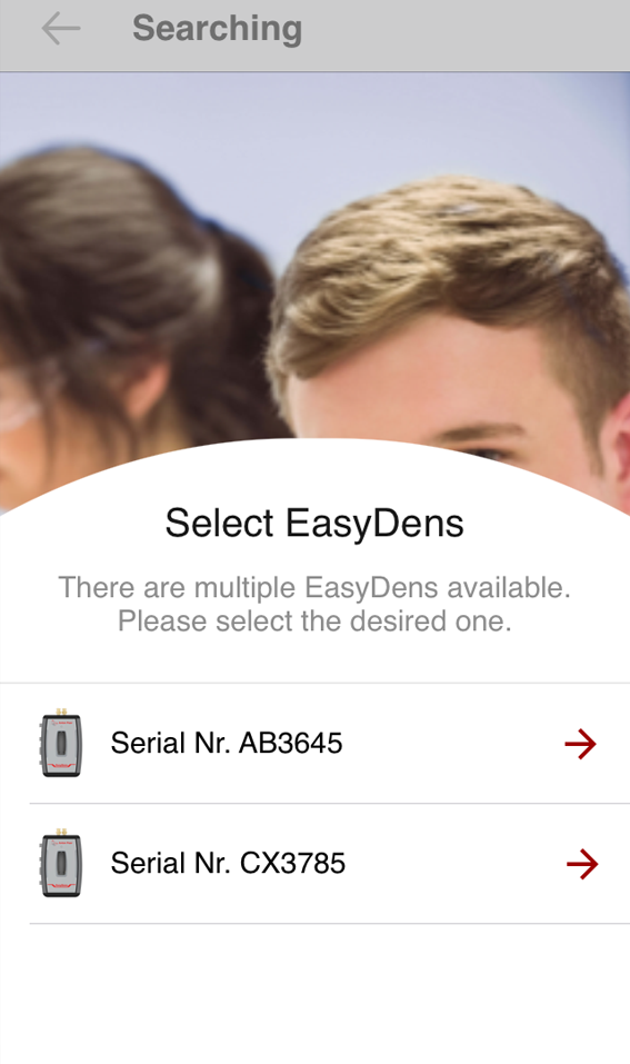 The EasyDens app has found more than one instrument in its vicinity